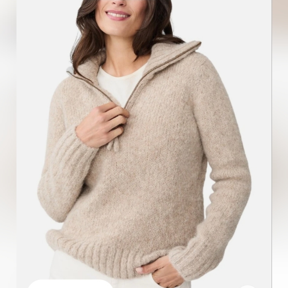 J McLaughlin Moritz Alpaca Blend Quarter Zip Sweater Medium